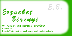 erzsebet birinyi business card